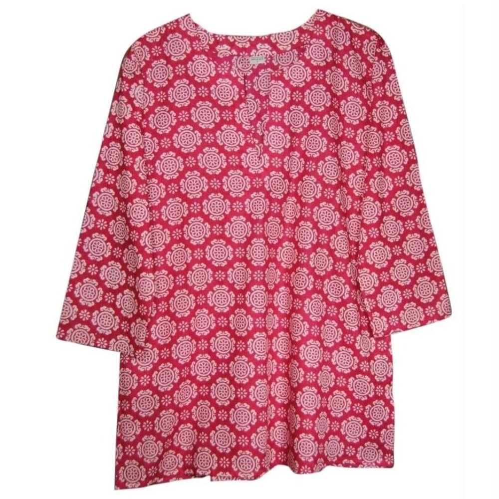 Tory Burch Style Print Cotton Tunic, Fuchsia - NWT